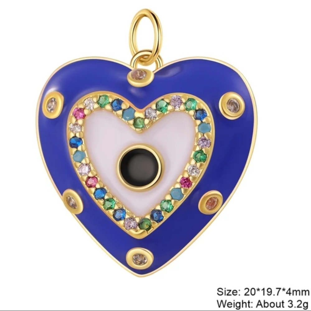 Two gold tone chain with one heart shape pendant